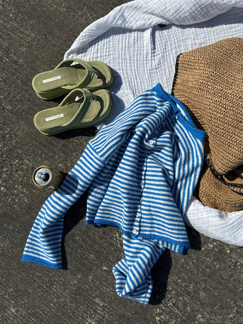 Coco Cutie Cardigan // Blue Stripe